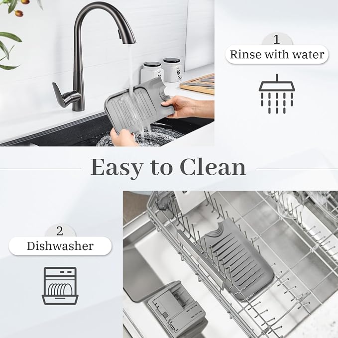 PoYang 17.7 Inch Faucet Mat for Kitchen Sink Splash Guard Behind Faucet - Image 9