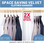 HOUSE DAY White Velvet Hangers 60 Pack, Non Slip Felt Hanger, Slim Velvet - Image 4