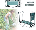 2-in-1 Garden Kneeler & Seat, Folding Seat w/EVA Foam Kneeling Pad & Removable Tools Pouch, Sturdy Steel Frame, No Assembly, Portable Heavy Duty Garden Stool for Women & Men - Image 3