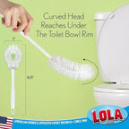 LOLA Toilet Bowl Brush w/Curved Head, 3 Pack, Coated Wire, Durable Poly Bristles - Image 2