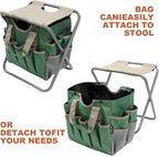 MDSTOP Folding Gardening Stool with Detachable Storage Tote Bag, Gardening Tools Set Organizer for Fishing Outdoor Sports Hiking Camping Garden, Gardening Gifts for Mom/Dad and Gardeners (Polyester) - Image 5