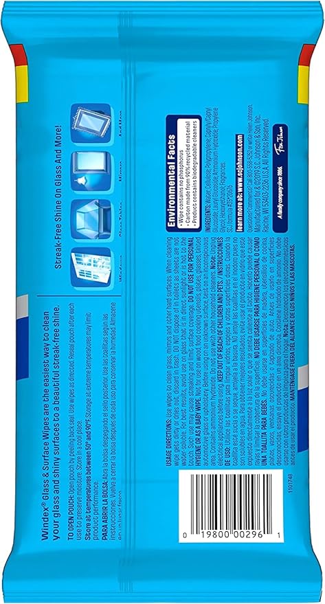 Windex Glass Cleaning Wipes, Pre-Moistened Glass and Surface Wipes to Clean - Image 7
