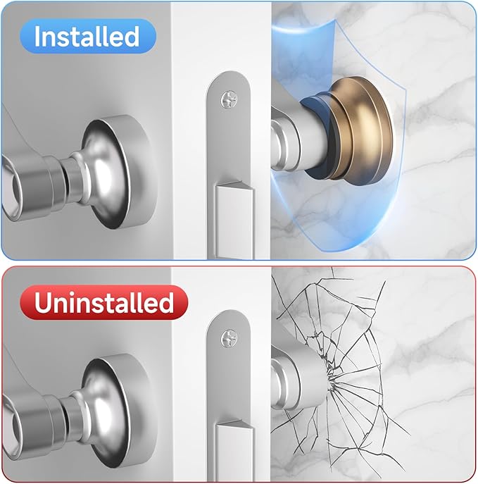 4PC Door Stoppers for Wall, 1.65 x 0.9 Inch Door Knob Wall Protector - Image 8