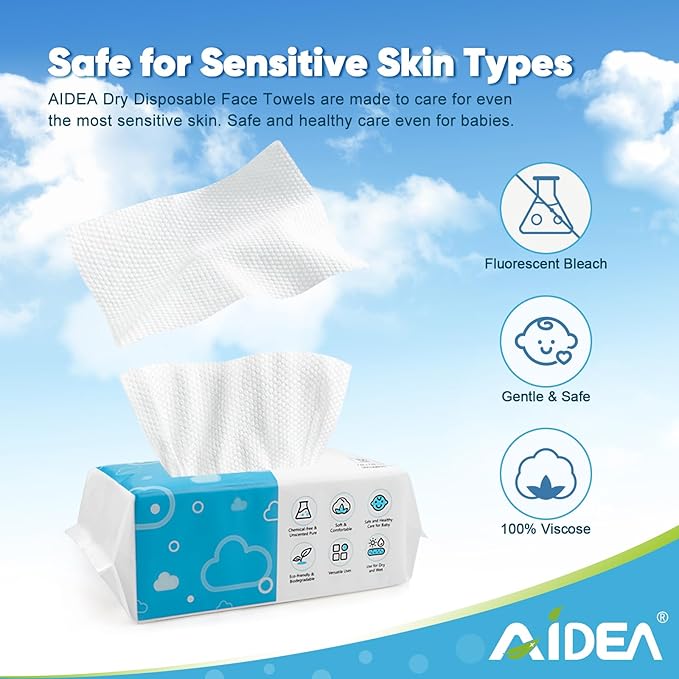 AlDEA Face Towels Disposable-600Ct, Face Towelettes - Image 2