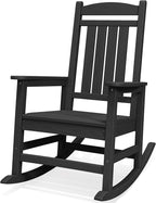 SERWALL Oversized Outdoor Rocking Chair, All-Weather Patio Rocking Chair, HDPE Porch Rocker for Adults, Black by SERWALL