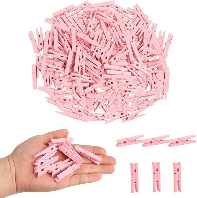 KIMOBER 1.77Inch Wooden Clothespins, Paper Crafts by KIMOBER