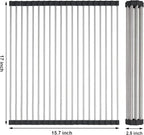 Searik Roll up Dish Drying Rack, Over The Sink Rolling Dish Drainer Rack - Image 2