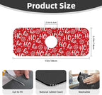 Christmas Snowflake Ho Red Buffalo Plaid Kitchen Sink Splash Guard Faucet Mat 1 - Image 2