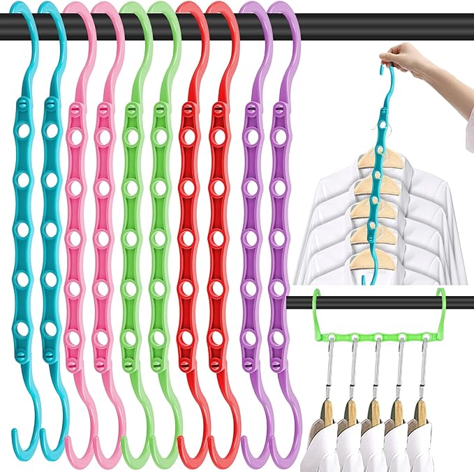 DUCOO 10 PCS Space Saving Hangers, 5-Hole Magic Hangers by Unknown