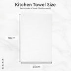 Encasa XO Kitchen Dish Towels Set | White | Waffle Weave and Flat Hand Tea - Image 7