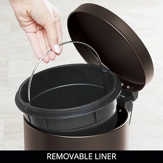 iDesign Round 1.3 Gallon Bathroom Step Trash Can - Image 4
