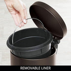 iDesign Round 1.3 Gallon Bathroom Step Trash Can - Image 4