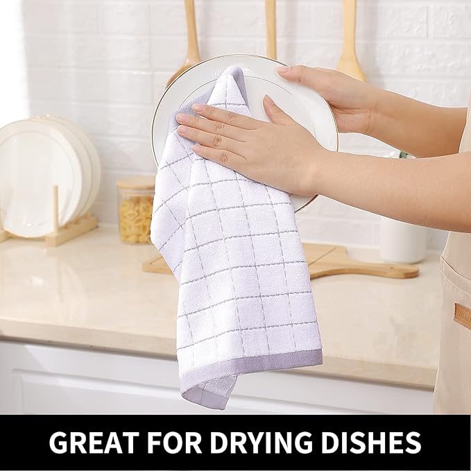 Homaxy 100% Cotton Terry Kitchen Dish Cloths, Ultra Soft and Absorbent Dish - Image 4