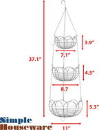 Simple Houseware Modern 3-Tier Hanging Fruit Basket - Image 7