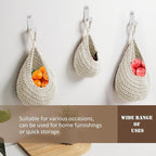 Hanging Fruit Large Basket Set of 3, Boho Wall Hanging Storage Basket - Image 6