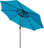 Blissun 9 ft Solar Umbrella, 32 LED Lighted Patio Umbrella, Table Market Umbrella, Outdoor Umbrella for Garden, Deck, Backyard, Pool and Beach (Light Blue) by Blissun