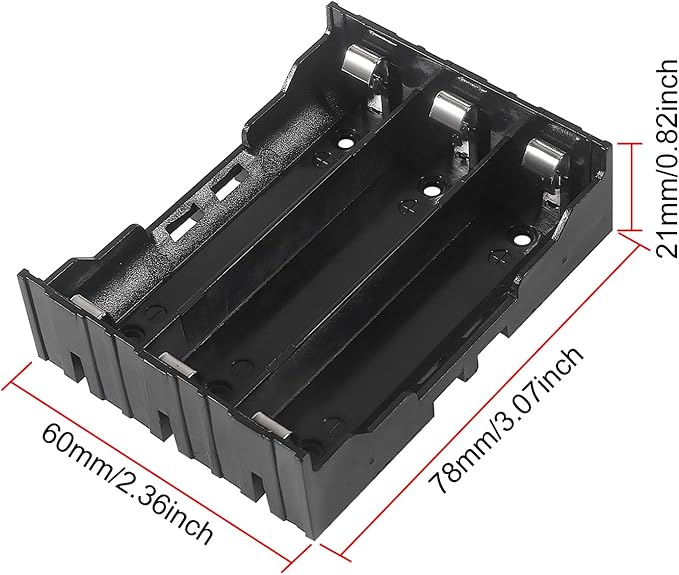 18650 Battery Case Holder 3 Slots X 3.7V 18650 Battery Storage Box, in Parallel - Image 3