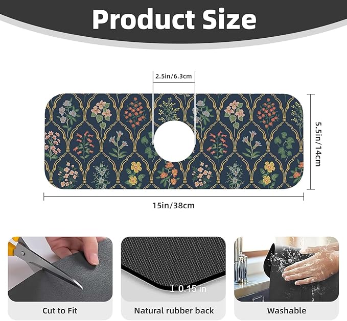 2Pcs Dish Drying Mats Faucet Mats Sets Large Size Coffee Mats Sink Faucet Mat - Image 6