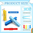 Weysat 120 Pcs Autistic Day Colored Clothes Pins 2.9'' Wooden Funny Clothespins - Image 2