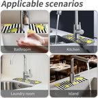 Kitchen Sink Splash Guard，Lemon-and stripes Faucet Mat Sink Gadgets-Super - Image 7