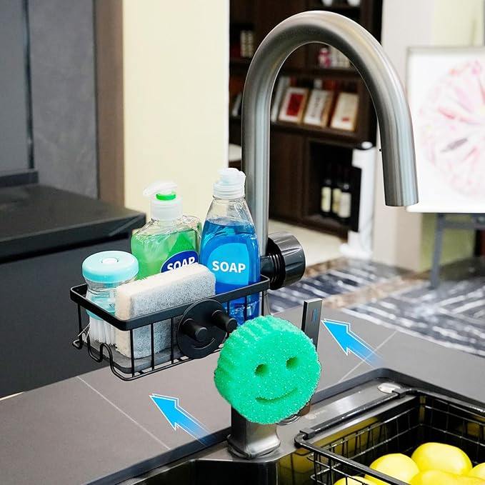 Sponge Holder for Kitchen Sink Smiley Face Sponge Holder Over Faucet by Seltomer