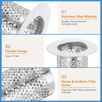 uxcell 4 Pack Shower Drain Strainer, Fit Hole Size from 1.5" to 2.6" - Image 3
