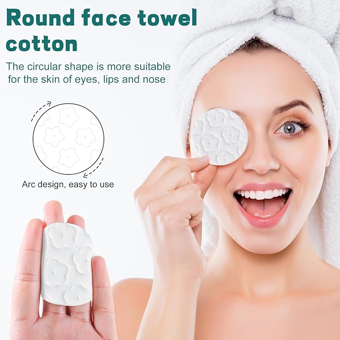 Premium Cotton Rounds for Face, 100% Pure & Natural Facial Cleansing Round Pads - Image 4