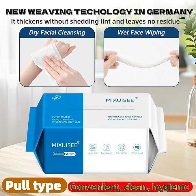 Disposable face towel, MIXUISEE thick and soft face towels, 100% cotton face - Image 7