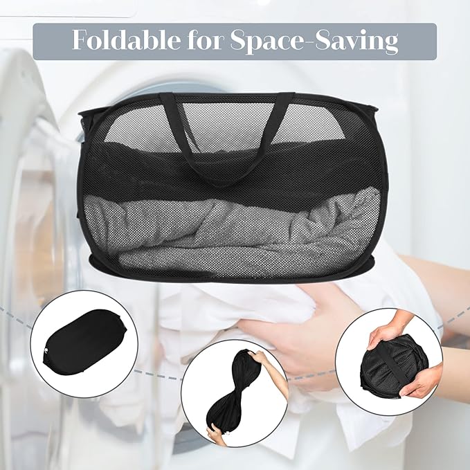 4 Pack Collapsible Laundry Baskets, Foldable Laundry Basket - Image 8