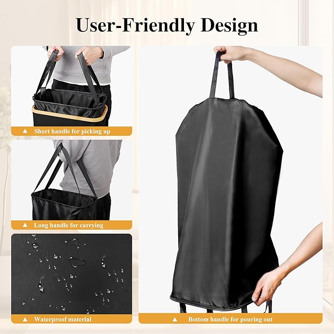 Slim Laundry Hamper, 60L Waterproof Narrow Laundry Basket - Image 4