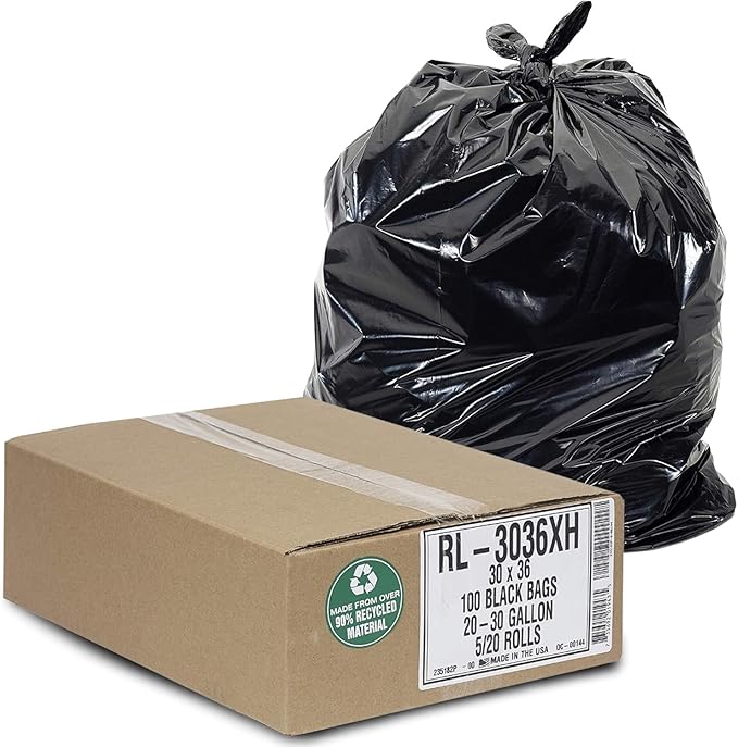 Aluf Plastics - RL-3036XH 20-30 Gallon Trash Can Liners - 30" x 36" - Thick 1.5 by AlufPlastics