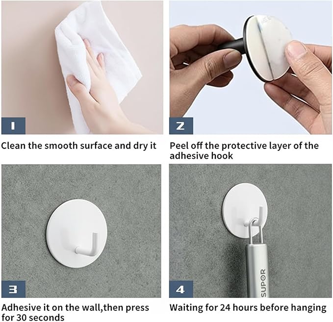 Adhesive Hooks Heavy Duty Waterproof in Shower Hooks - Image 7