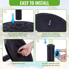 Backyard Expressions 20 lb Round Patio Umbrella Base – Heavy Duty Resin-Coated Calcium Carbonate Stand with Adjustable Pole Adapters Fits 1.5"–2" Poles, Weather-Resistant, Black Finish - Image 7
