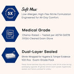 Medical Soft Max™ Black Nitrile Disposable Gloves, Latex-Free & Powder-Free - Image 2