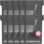 simplehuman Code M 200 Count, Genuine Odorsorb Custom Fit Liners, Drawstring by Simplehuman
