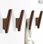 Wood Wall Hooks 4 Pack Coat Hooks Wall Mount Walnut Wooden Hooks by Unknown