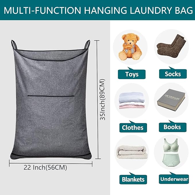 XL Hanging Hamper, Over The Door Hamper - Image 5