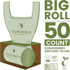 SUPERBIO 1.6 Gallon Handle Tie Compostable Food Scrap Bags, Small Compost Bags - Image 7