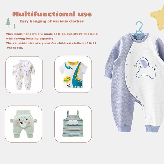 Baby Nursery Closet Hangers, Ultra Thin Non-Slip and Extendable Laundry Infant - Image 4