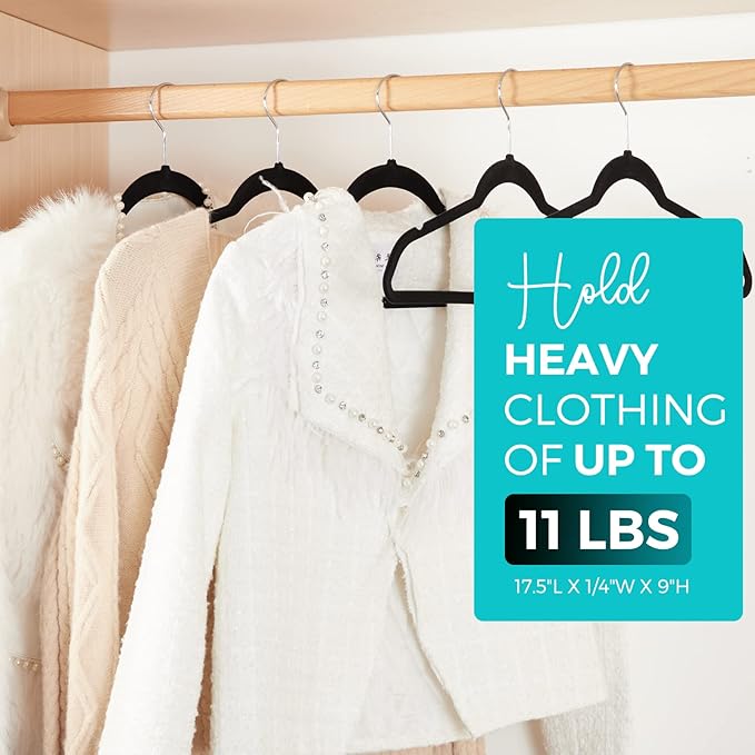 House Day Premium Velvet Hangers, Non-Slip Flocked Felt, Sturdy Coat & Suit - Image 6