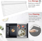 MERRYBOX Roll Up Dish Drying Rack Silicone Wrapped Over The Sink Dish Rack - Image 7