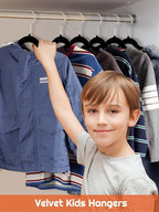 HOUSE DAY 14 Inch Kids Velvet Hangers 100 Pack, Durable Big Kid Hangers - Image 2