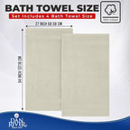 DAN RIVER Bath Towels Set of 4, 27 x 54 Inches, 100% Cotton, Larger & Lighter - Image 2