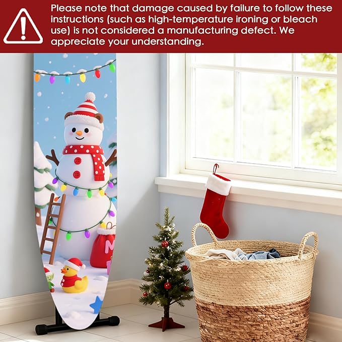 Nuxovilar Ironing Board Cover Winter Snowman Pattern Polyester 15x54 Inches - Image 6
