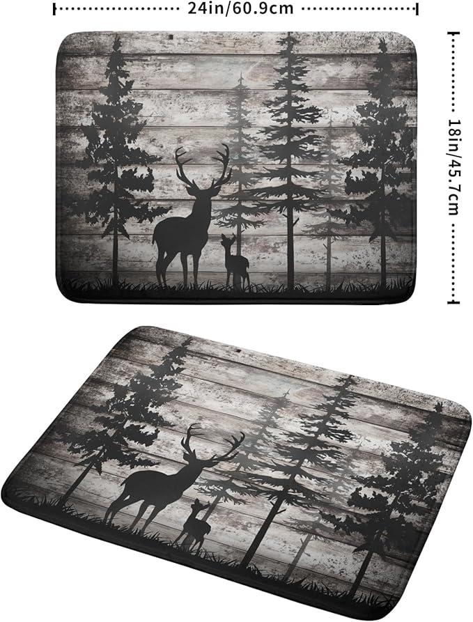Forest Deer Dish Drying Mat Wildlife Animal Decorative Microfiber Dishes Pad - Image 2