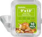Thickened 10 Pack Heavy Duty Aluminum Pans, 9x13 Aluminum Foil Pans Disposable by Demiwise