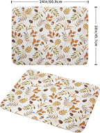 Fall Leaves Pine Cones Mushroom Dish Drying Mat 18 x 24 Inch - Image 2