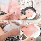Kitchen Cloth, Microfiber Dish Towels Washcloths, Super Absorbent Coral Velvet - Image 4