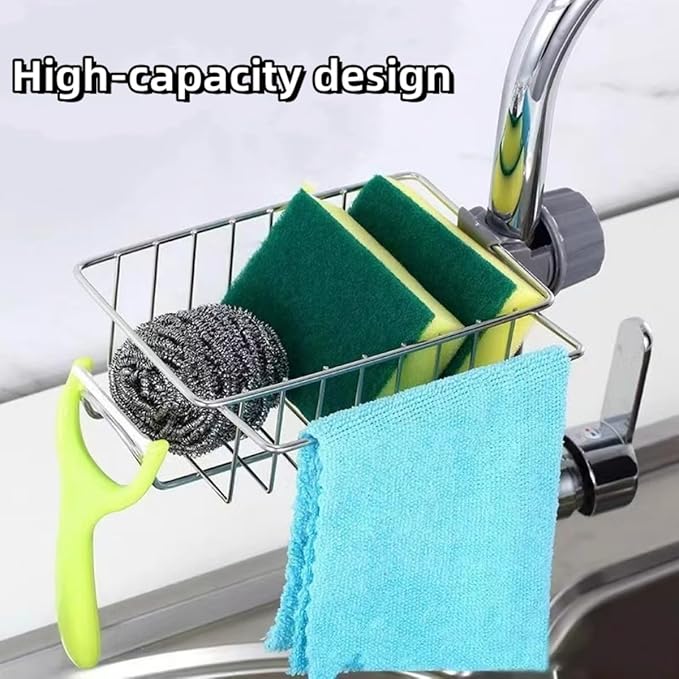 Sponge Holder for Kitchen Sink, Drying Rack for Sponges and Bottles - Image 4