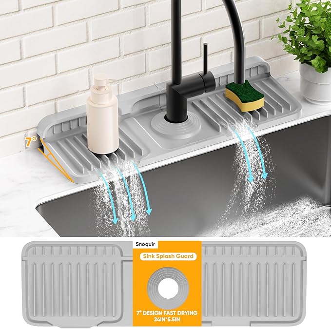 14.6 inch Faucet Mat for Kitchen Sink Splash GuardKitchen Sink Faucet Mat - Image 8
